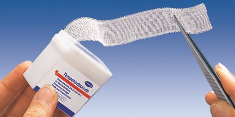 Бинт тампонадный Tamponadebinden steril из хлопка стерильный для тампонирования небольших полостей, 5м х2см, 370801