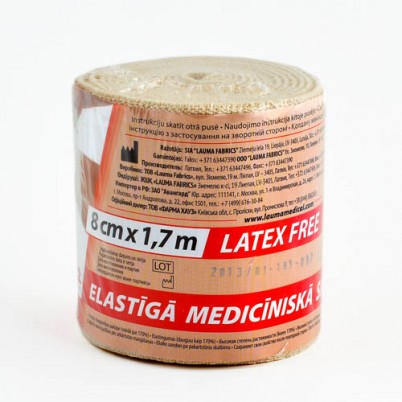 Бинт компрессионный Лаума эластичный, медицинский, для венозных воспалений, травм, 1.7 м х 8 см.