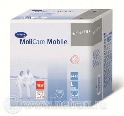 Трусы MoliCare Mobile (МолиКар мобайл) впитываемостью 3 капли, размер L (бедра 100-150см), 2шт, 915621