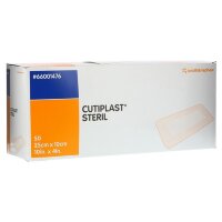 Повязка Cutiplast Sterile послеоперационная стерильная самоклеющаяся с впитывающей прокладкой, 25х10см, 50шт, 66001476