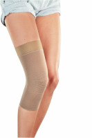 Бандаж на колено elastic knee support на широкое бедро для компрессии и микромассажа сустава, бежевый, 602