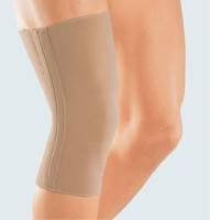 Бандаж на колено elastic knee support с пружинами по бокам обеспечит компрессию и массаж, унисекс бежевый, 603