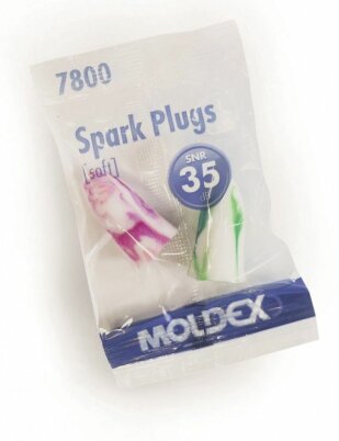 Беруши Moldex spark plugs soft из полипропилена для сна, для путешествий, шумной работы, цветные, 2шт, 7800