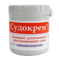 Крем гипоаллергенный Судокрем для детей и взрослых, антисептический, противовоспалительный, подсушивающий, банка 125 г