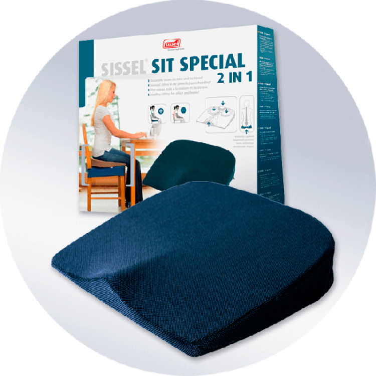 Подушка Sissel Sit ортопедическая для сидения (съемный клин с защитой копчика), 43х40х9см, 3712