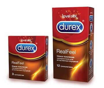 Презервативы Дюрекс / Durex Real Feel, прозрачный, с дополнительной смазкой, с накопителем, упаковка 12шт