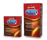 Презервативы Дюрекс / Durex Real Feel, прозрачный, с дополнительной смазкой, с накопителем, упаковка 12шт