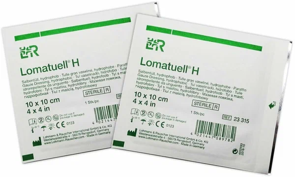 Повязка Lomatuell (Ломатюль) мазевая стерильная. не прилипает к ране, 10х10см, 10шт, 23315