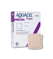 Повязка Aquacel Foam (Аквасель Фом стерильная, для ран, с силиконовым адгезивом, технология Гидрофайбер, 10 х 10 см, 1 штука (повязка), 420680