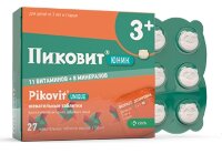 Пиковит Юник жевательные в форме мишек, источник витаминов и минералов для детей от 3 лет и старше, 27шт