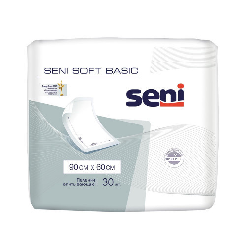 Пелёнки одноразовые впитывающие, Seni soft пеленки гигиенические 90x60 cм 30 шт.,SE-091-B030-JZ3