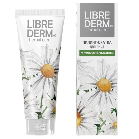 Пилинг-скатка Либридерм / Librederm, для лица, с ромашкой, бережное очищение кожи, удаляет отмершие клетки, туба 75 мл