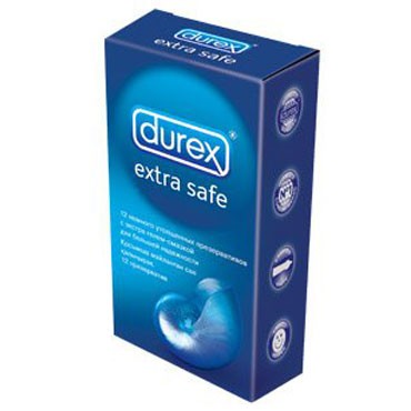 Презервативы особо прочные Дюрекс / Durex Extra Safe, безспермицидная силиконовая смазка, снижает трение, 12шт