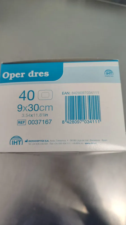 Повязка Oper Dress (Опер Дресс) самофиксирующаяся с абсорбирующей прокладкой, 9х30см, 40шт, 0037167