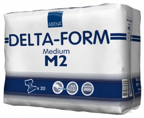 Подгузники для взрослых Delta-Form M2 с липучками многоразовые воздухопроницаемые, 70-110см, 20шт, 308862