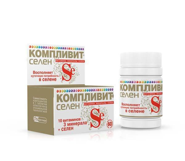 Компливит селен защищает от тяжелых металлов, снижает риск сердечно-сосудистых и онкологических заболеваний, 60шт