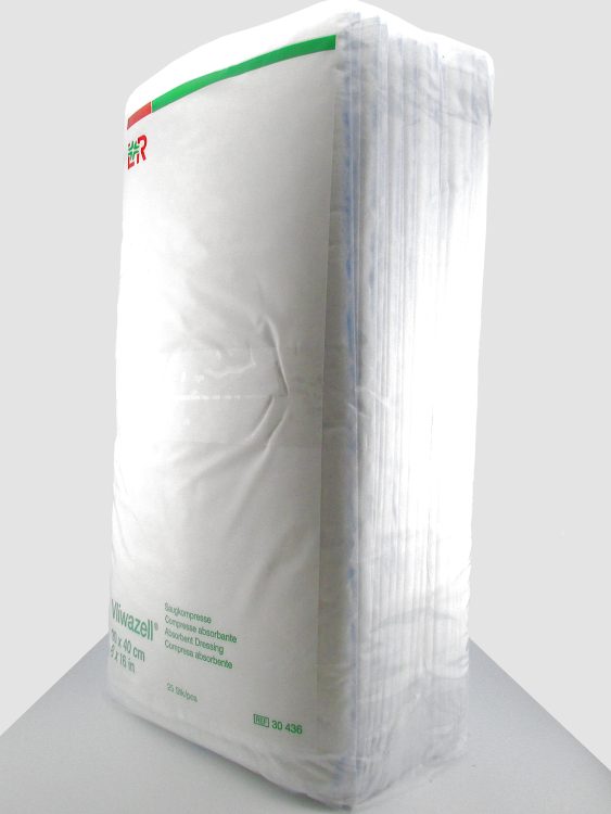 Повязка Фливацель (Vliwazell) абсорбирующая, для ран с высокой экссудацией, нестерильная, 20х40см, 25шт, 30436
