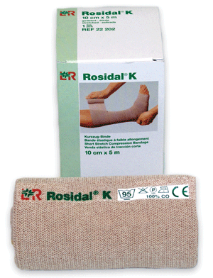 Бинт Розидал (Rosidal) эластичный малого растяжения для сильной компрессии из хлопка, телесный, 6см х5м, 22200