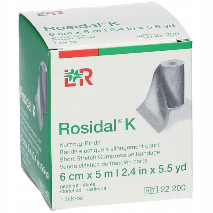 Бинт Розидал (Rosidal) компрессионный поддерживающий и фиксирующий, эластичный, малого растяжения, 6см х5м, 22200