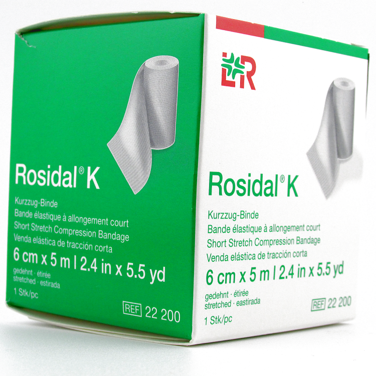 Бинт Розидал (Rosidal) компрессионный поддерживающий и фиксирующий, эластичный, малого растяжения, 6см х5м, 22200