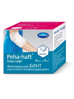 Бинт Peha-haft (Пеха Хафт) самофиксирующийся без латекса белый размером 4м х 4см, 932483