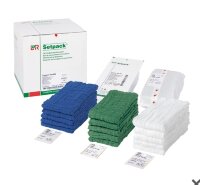 Салфетки для брюшной полости Setpack (Сетпак) стерильные марлевые 6-ти слойные, 40х40см, зеленые, 2шт, 15008