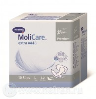 Подгузники для взрослых MoliCare Premium extra soft, антимикробные, объем бедер 120 – 150см, размер L, 10 штук, 169198