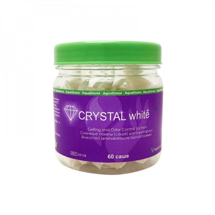 Абсорбирующие пакеты-саше Кристалл Вайт (Crystal White) для стомных мешков и санитарных ёмкостей
