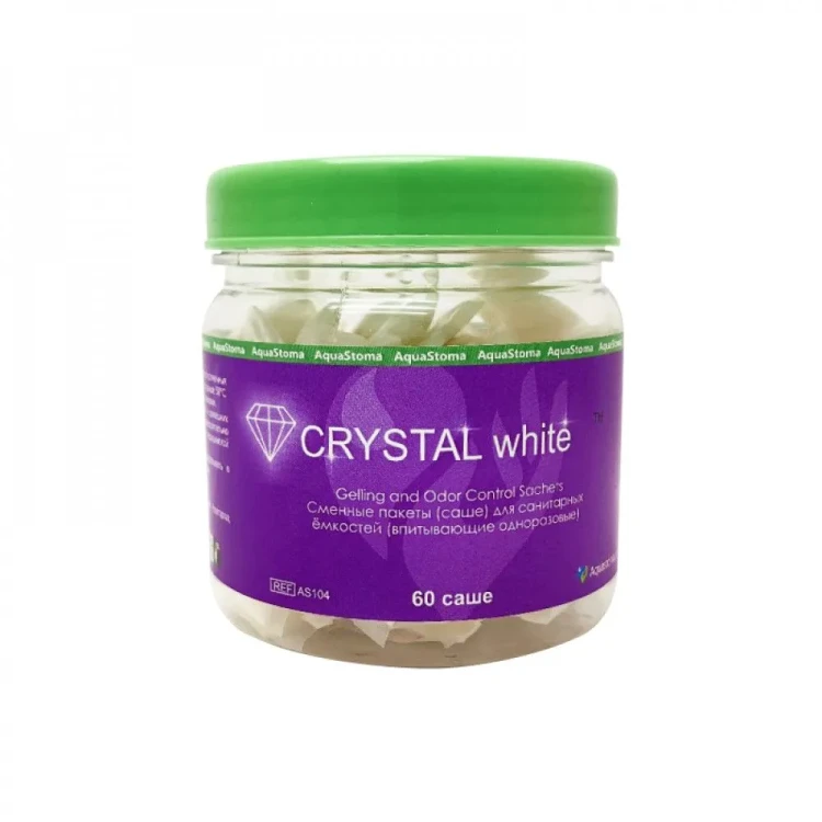 Абсорбирующие пакеты-саше Кристалл Вайт (Crystal White) для стомных мешков и санитарных ёмкостей