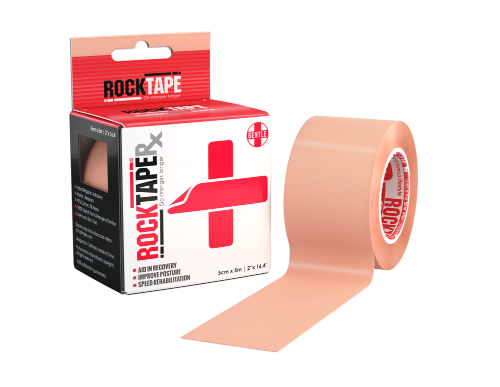 Кинезио Тейп Rocktape RX для чувствительной кожи с гипоаллергенным клеем для восстановления после травм, 5см×5м