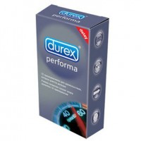 Презервативы продлевающие Дюрекс / Durex Performa, гладкие, в силиконовой смазке, с накопителем, упаковка 12шт