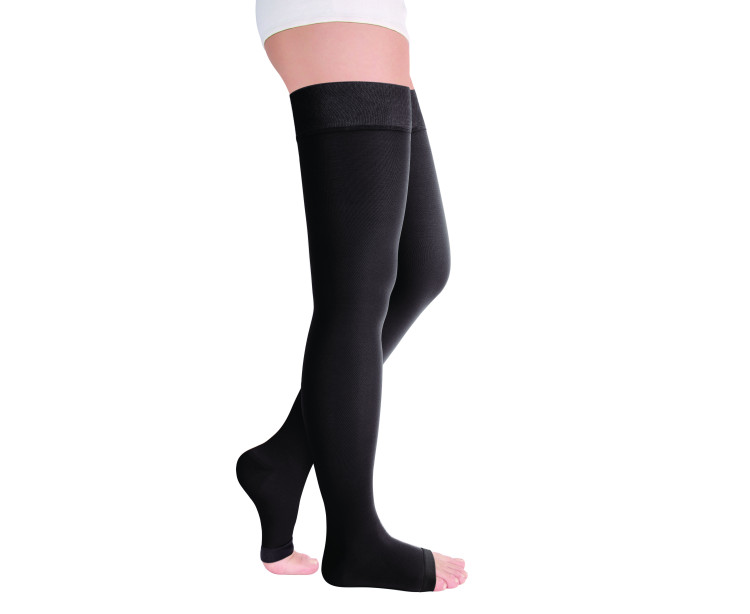 Чулки компрессионные Luomma Idealista 1-го класса с простой резинкой на силиконе, с открытым носом, OPT ID-310