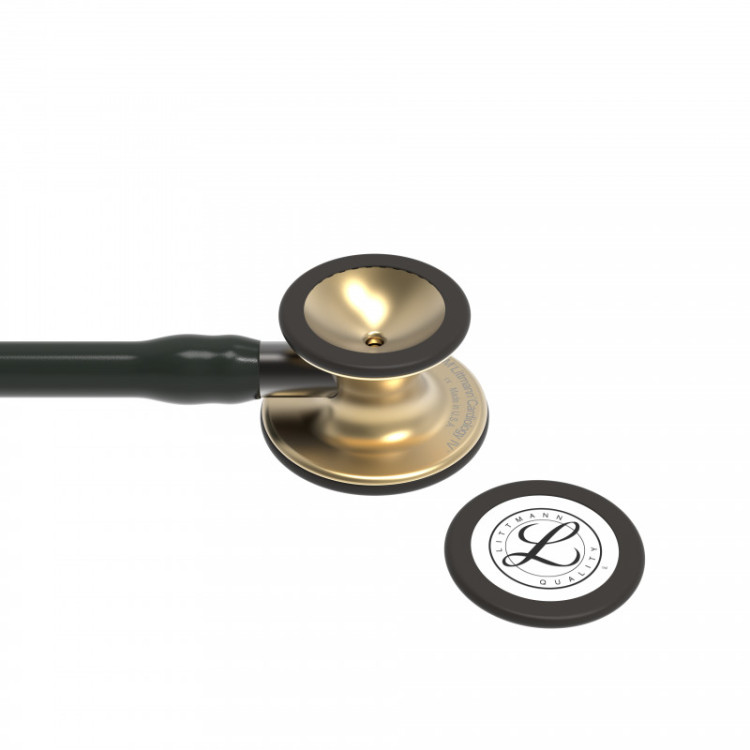 Стетоскоп Littmann Cardiology IV с черной трубкой, длиной 69 см, акустическая головка цвета латунь, 6164