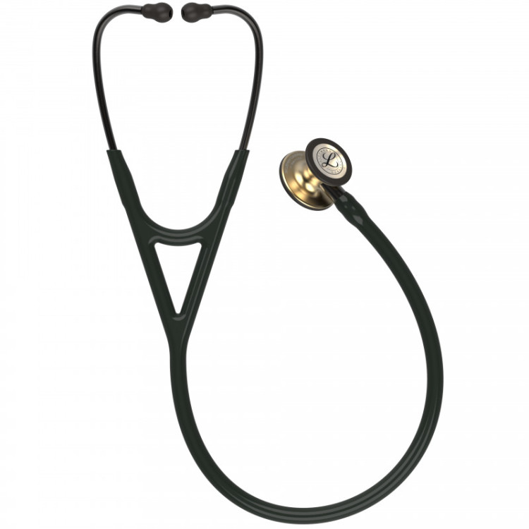 Стетоскоп Littmann Cardiology IV с черной трубкой, длиной 69 см, акустическая головка цвета латунь, 6164