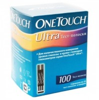 Тест полоски для определения количества глюкозы в крови OneTouch Ultra, точность, результат анализа за 5 секунд, 100шт