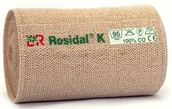 Бинт Розидал (Rosidal) эластичный малого растяжения сильной компрессии из хлопка, телесный 8см х5м