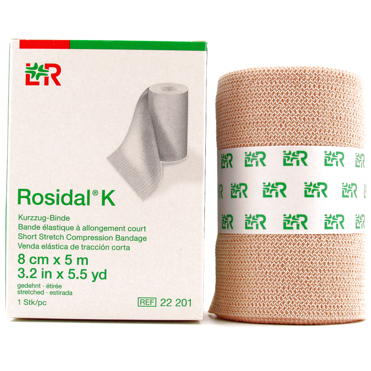 Бинт Розидал (Rosidal) компрессионный поддерживающий и фиксирующий, эластичный, малого растяжения, 8см х5м