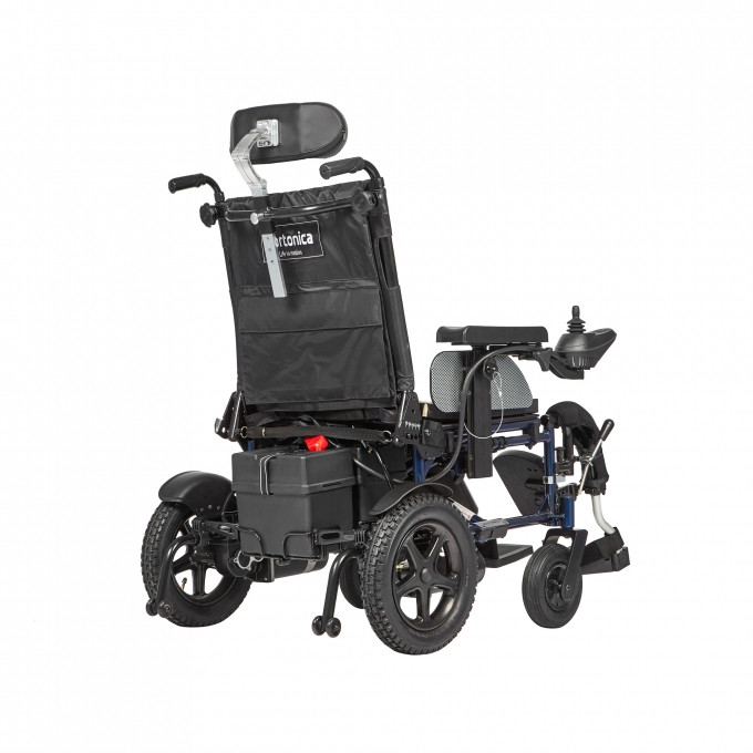 Кресло-коляска Ortonica Pulse 170 с электроприводом и регулируемой по углу наклона спинкой, подголовником и подножкой