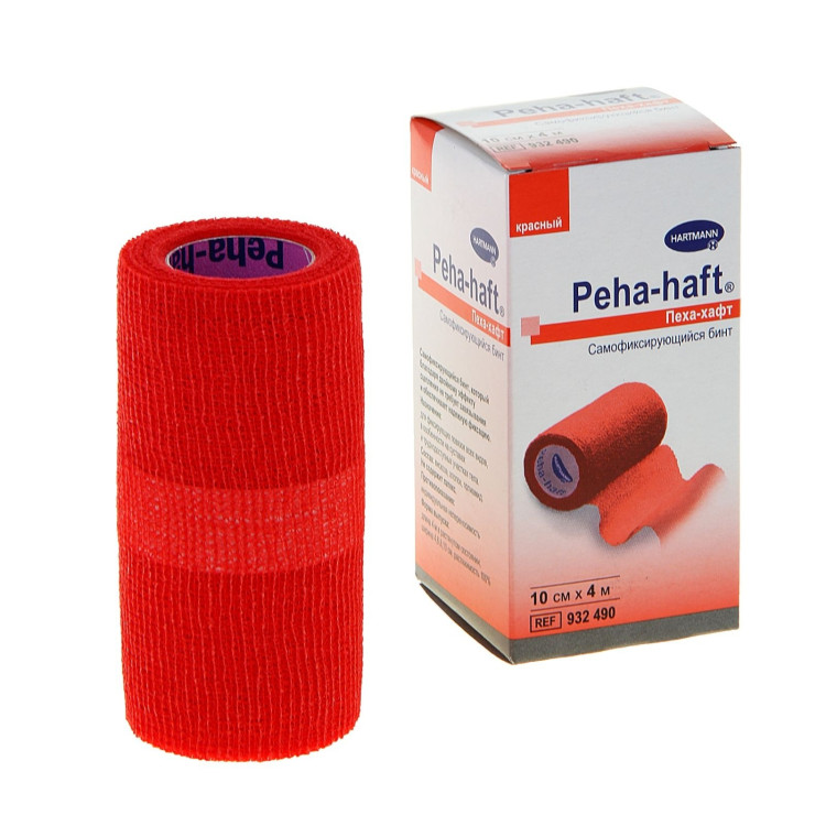 Бинт Peha-haft (Пеха Хафт) самофиксирующийся без латекса красный размером 4м х10см, 932490