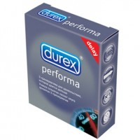 Презервативы продлевающие Durex / Дюрекс Performa, гладкие, в силиконовой смазке, с накопителем, упаковка 3шт