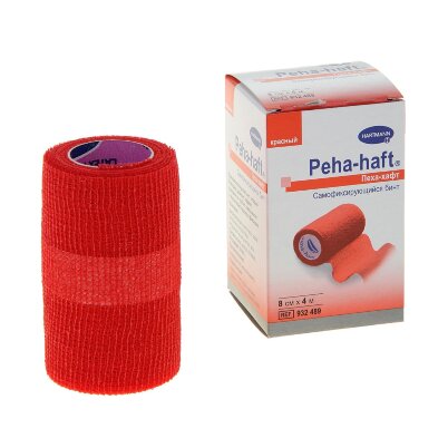 Бинт Peha-haft (Пеха-Хафт) самофиксирующийся без латекса красный размером 4м х8см, 932489