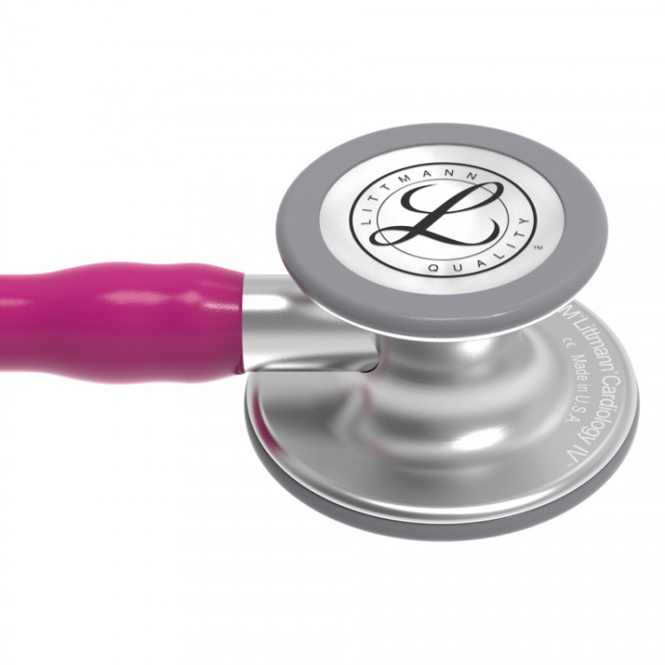 Стетоскоп Littmann Cardiology IV с малиновой трубкой, длиной 69 см, акустическая головка цвета сталь, 6158