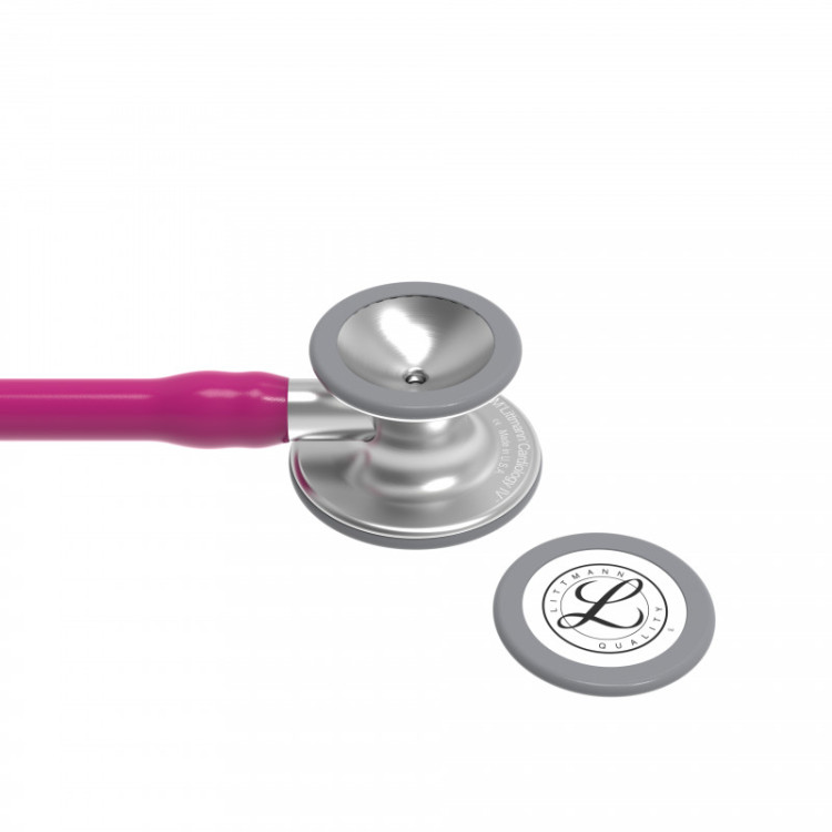 Стетоскоп Littmann Cardiology IV с малиновой трубкой, длиной 69 см, акустическая головка цвета сталь, 6158