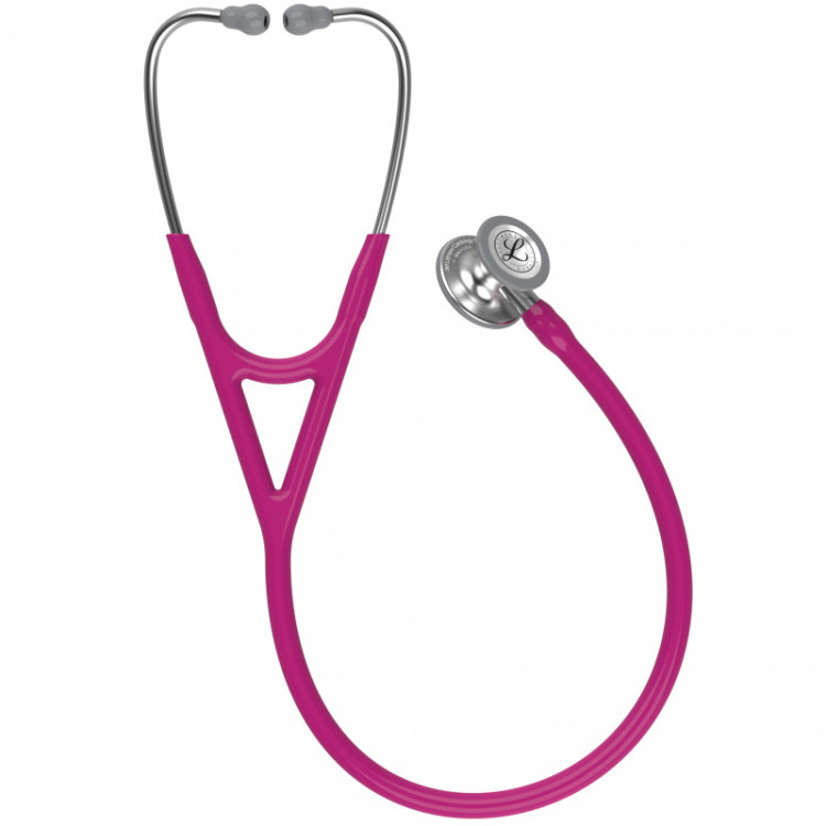 Стетоскоп Littmann Cardiology IV с малиновой трубкой, длиной 69 см, акустическая головка цвета сталь, 6158