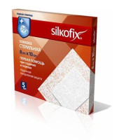 Повязка пластырная Silkofix / Силкофикс Первая помощь, стерильная, с ионами серебра, 8 х 10 см, уп. 5 шт., 213230