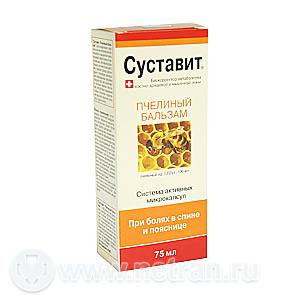 Бальзам пчелиный Суставит, противовоспалительное и противоотечное действие, выведение солевых отложений, объем 75 мл