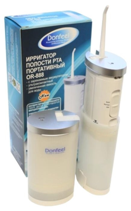 Ирригатор Donfeel OR-888 компактный и легкий для поездок, объём 170мл, с 2-мя насадками