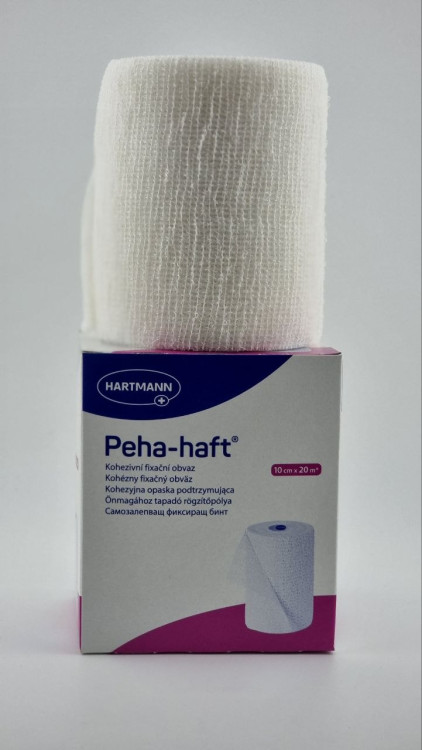 Бинт Peha-haft (Пеха Хафт) 10см х 20м, самофиксирующийся, без латекса, белый, 300083