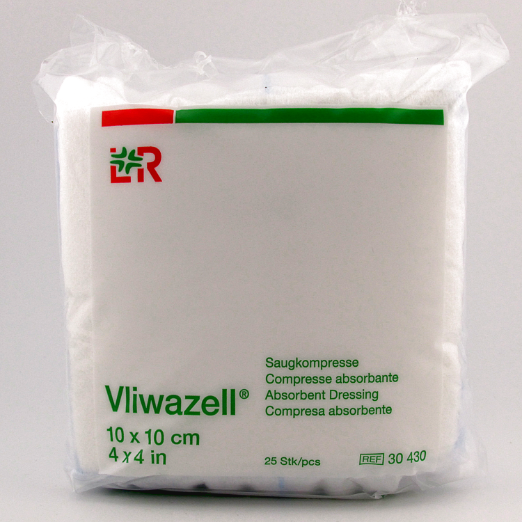Повязка Фливацель (Vliwazell) абсорбирующая, для ран с высокой экссудацией, нестерильная,10х10см, 25шт, 30430