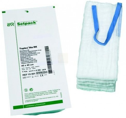 Салфетки нестерильные Setpack Toptex lite, для брюшной полости, 40х40см, белые, 90шт, 10923